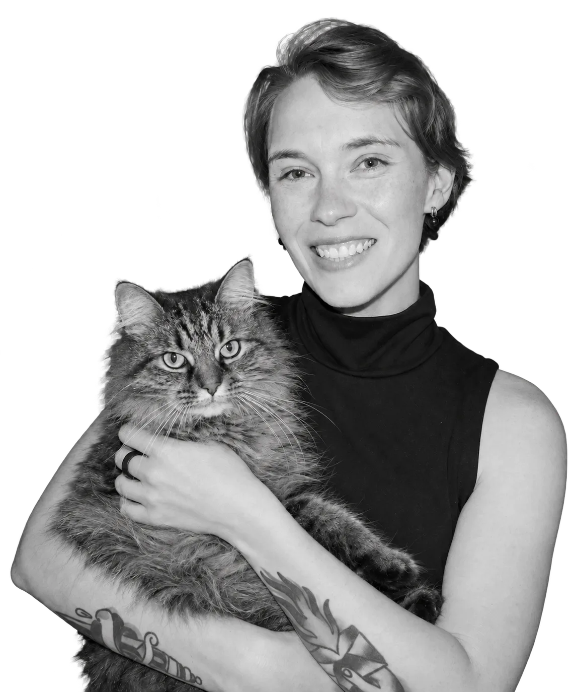 Ky L. Gerbush holding her cat Maggie
